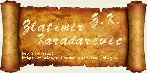 Zlatimir Karadarević vizit kartica